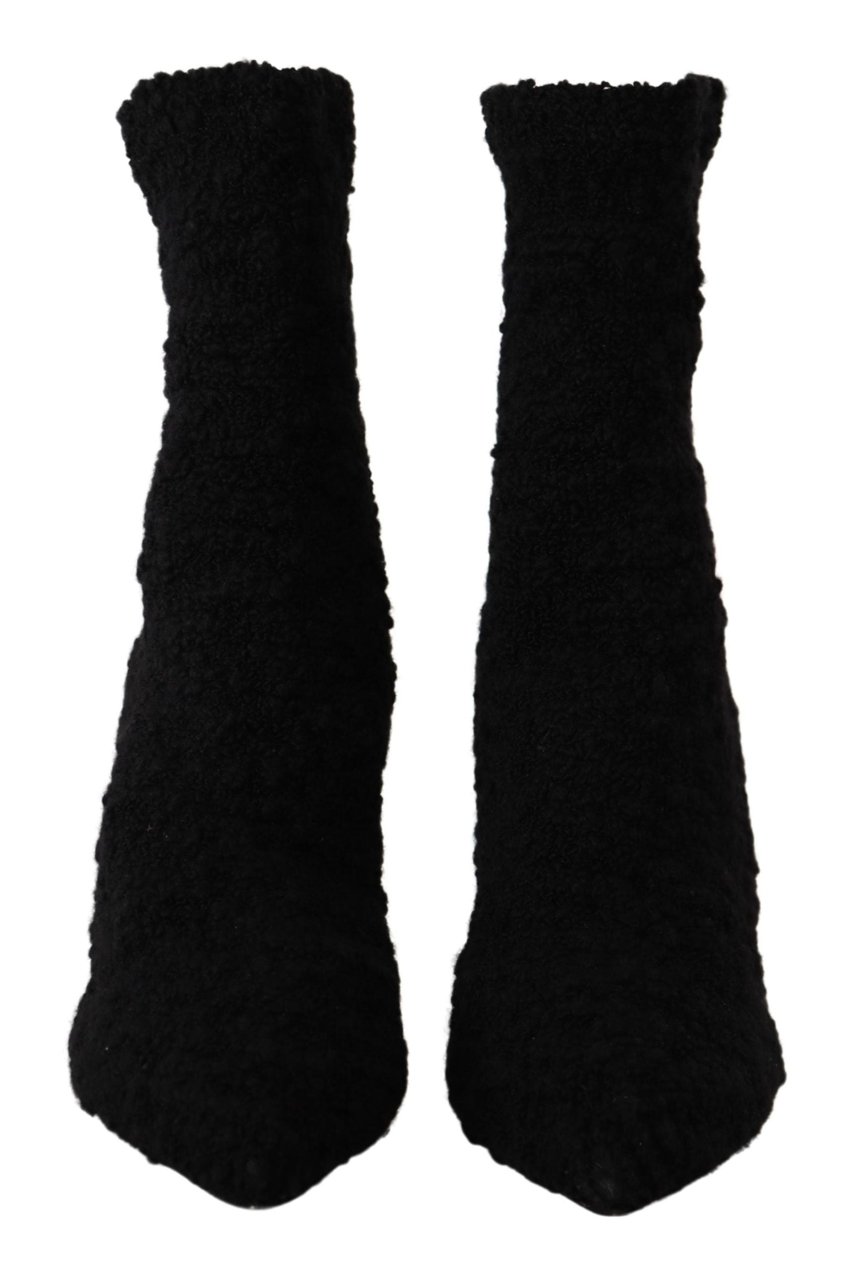 Dolce & Gabbana Elegant Black Mid-Calf Viscose Boots - ACCEXO
