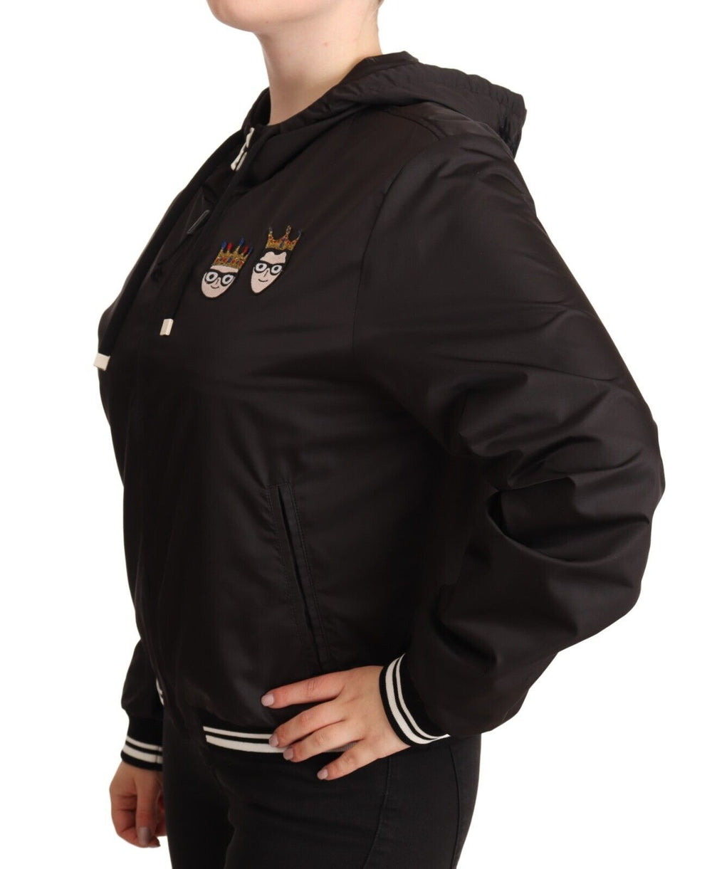 Dolce & Gabbana Elegant Black Bomber Jacket with Hood