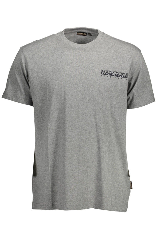 Napapijri Gray Cotton Men T-Shirt