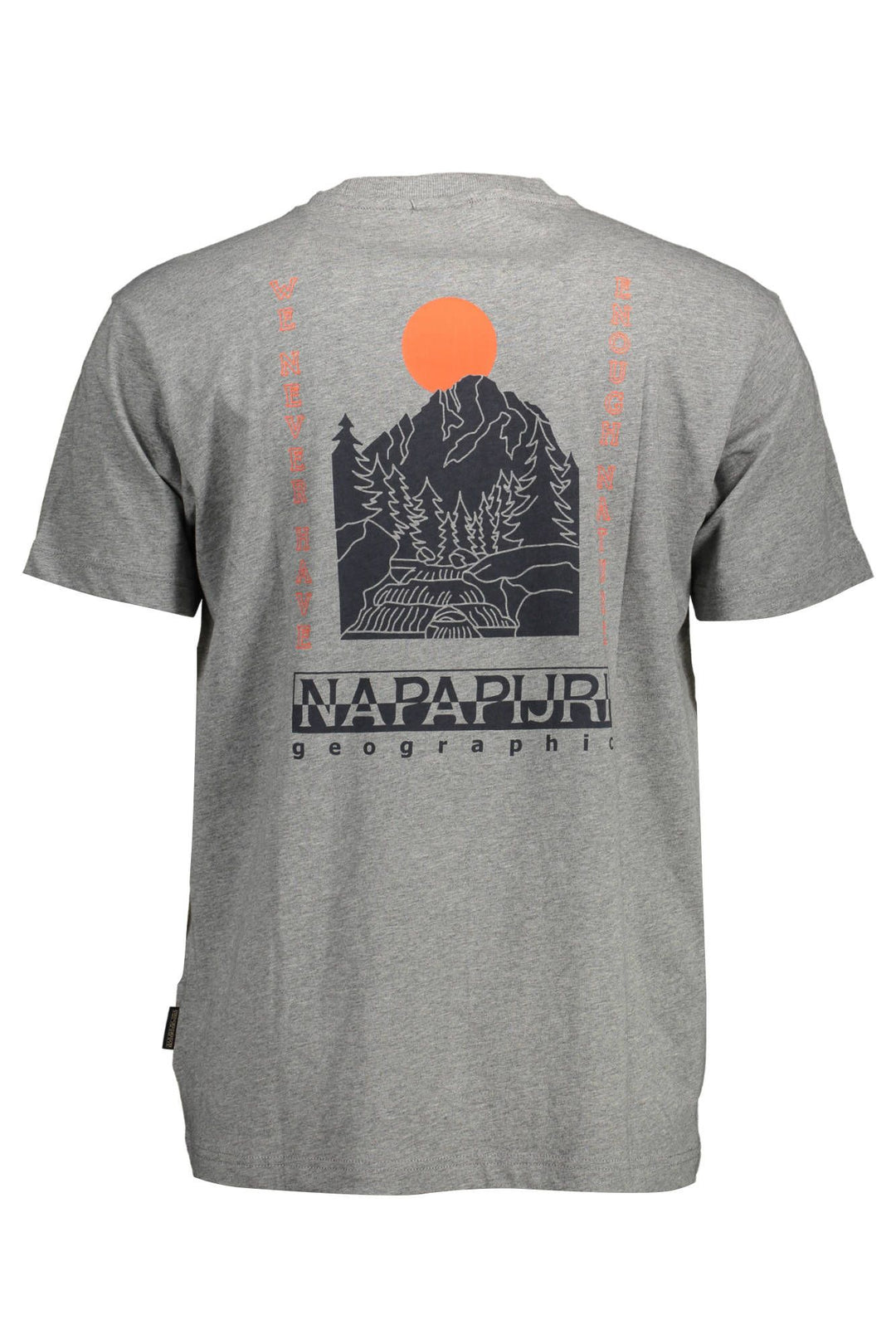 Napapijri Gray Cotton Men T-Shirt