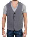 Gray cotton blend casual vest