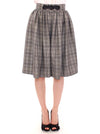 NOEMI ALEMÁN Elegant Gray Checkered Wool Shorts Skirt