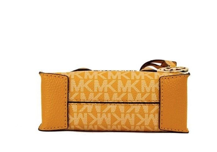 Michael Kors Mercer XS Honeycomb Gold Signature PVC North South Shopper Crossbody Bag - ACCEXO
