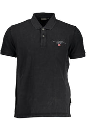 Napapijri Classic Black Embroidered Polo Shirt - ACCEXO