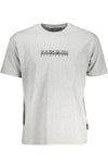 Napapijri Elegant Gray Logo Tee with Timeless Appeal