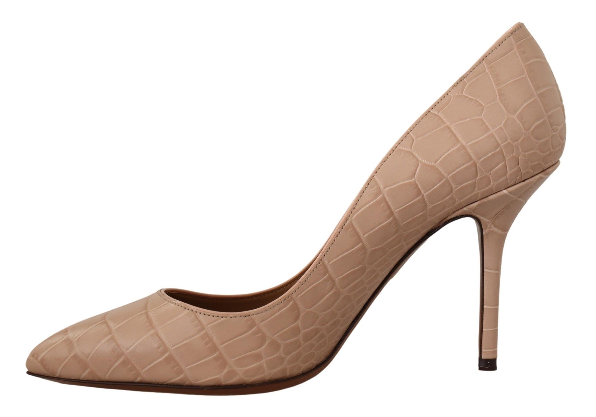 Dolce & Gabbana Elegant Nude Leather Kitten Heels Pumps - ACCEXO