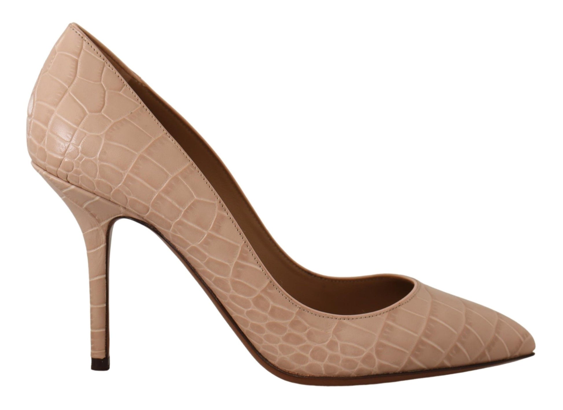 Dolce & Gabbana Elegant Nude Leather Kitten Heels Pumps - ACCEXO