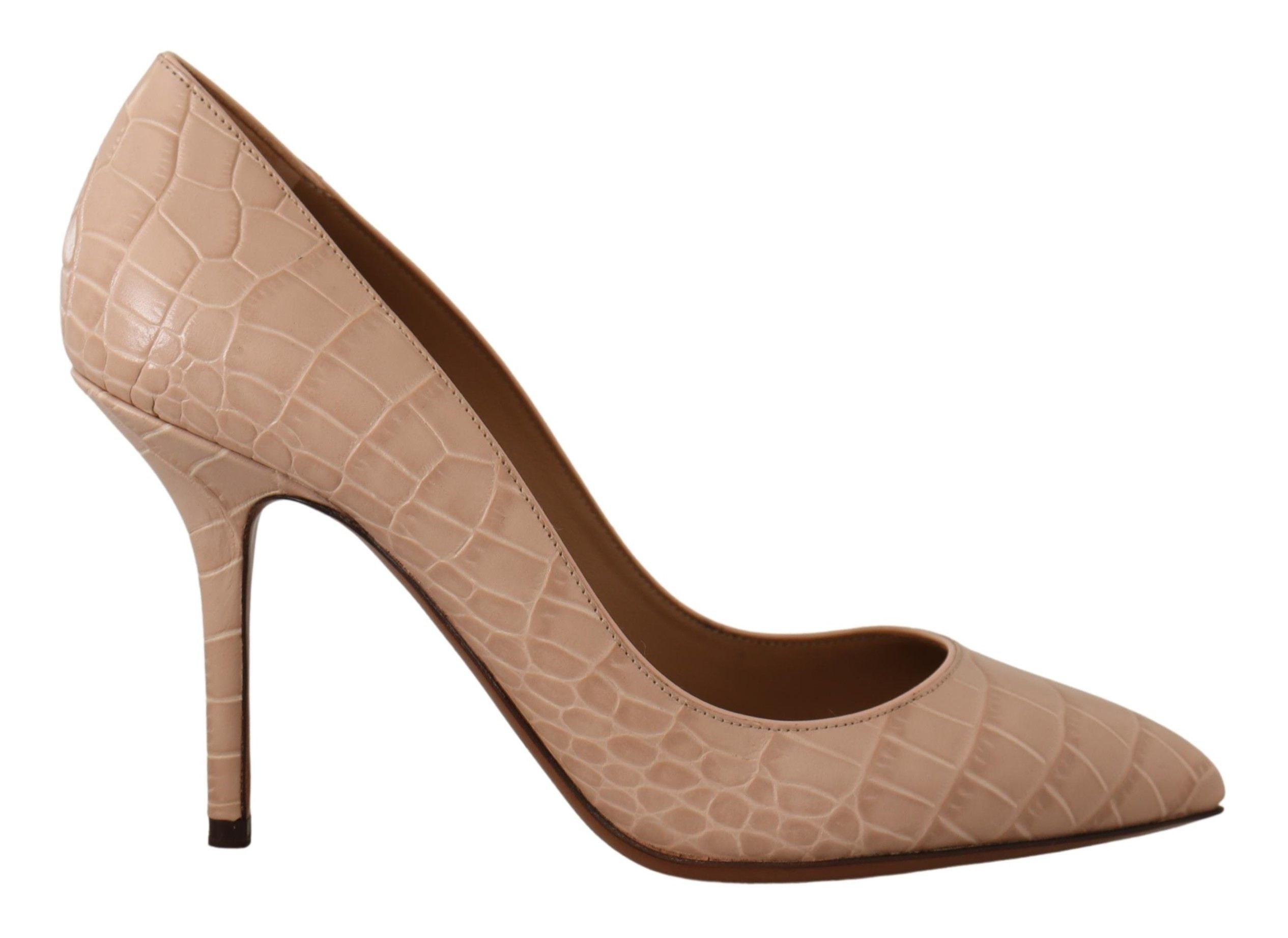 Dolce & Gabbana Elegant Nude Leather Kitten Heels Pumps - ACCEXO