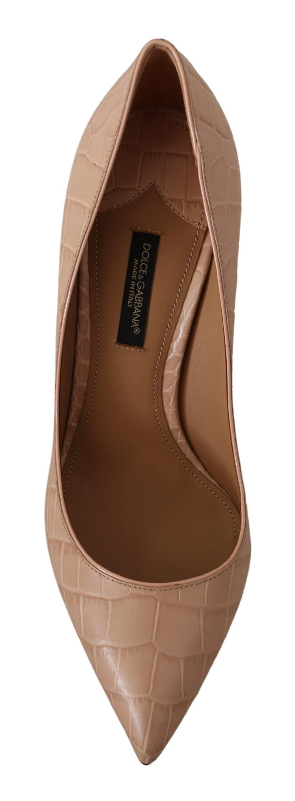 Dolce & Gabbana Elegant Nude Leather Kitten Heels Pumps - ACCEXO