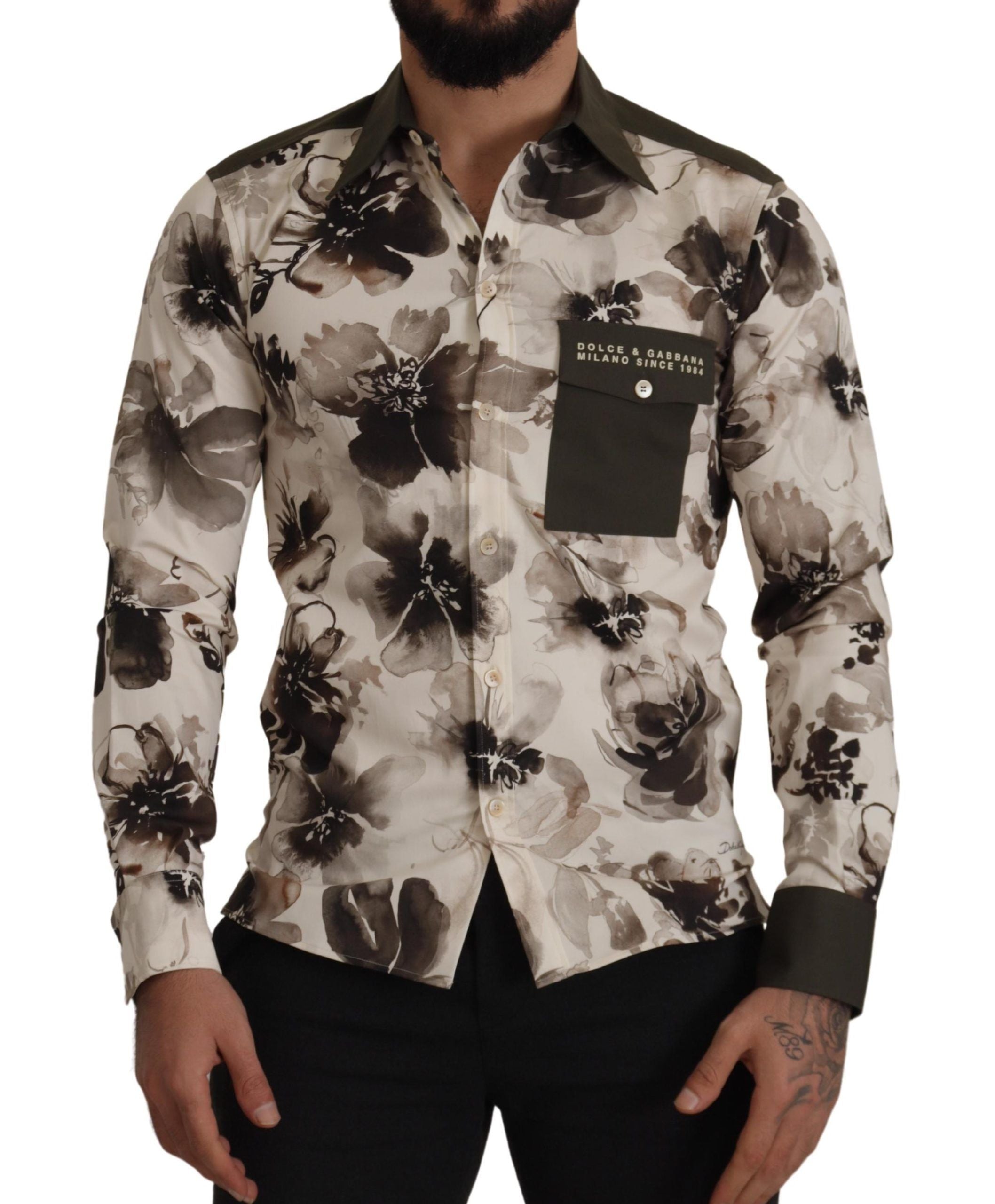 Dolce & Gabbana Floral Print Casual Cotton Shirt - ACCEXO