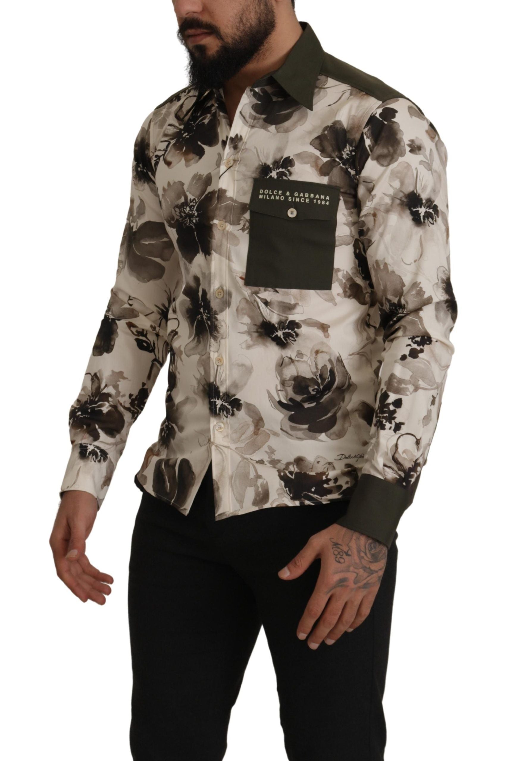 Dolce & Gabbana Floral Print Casual Cotton Shirt - ACCEXO