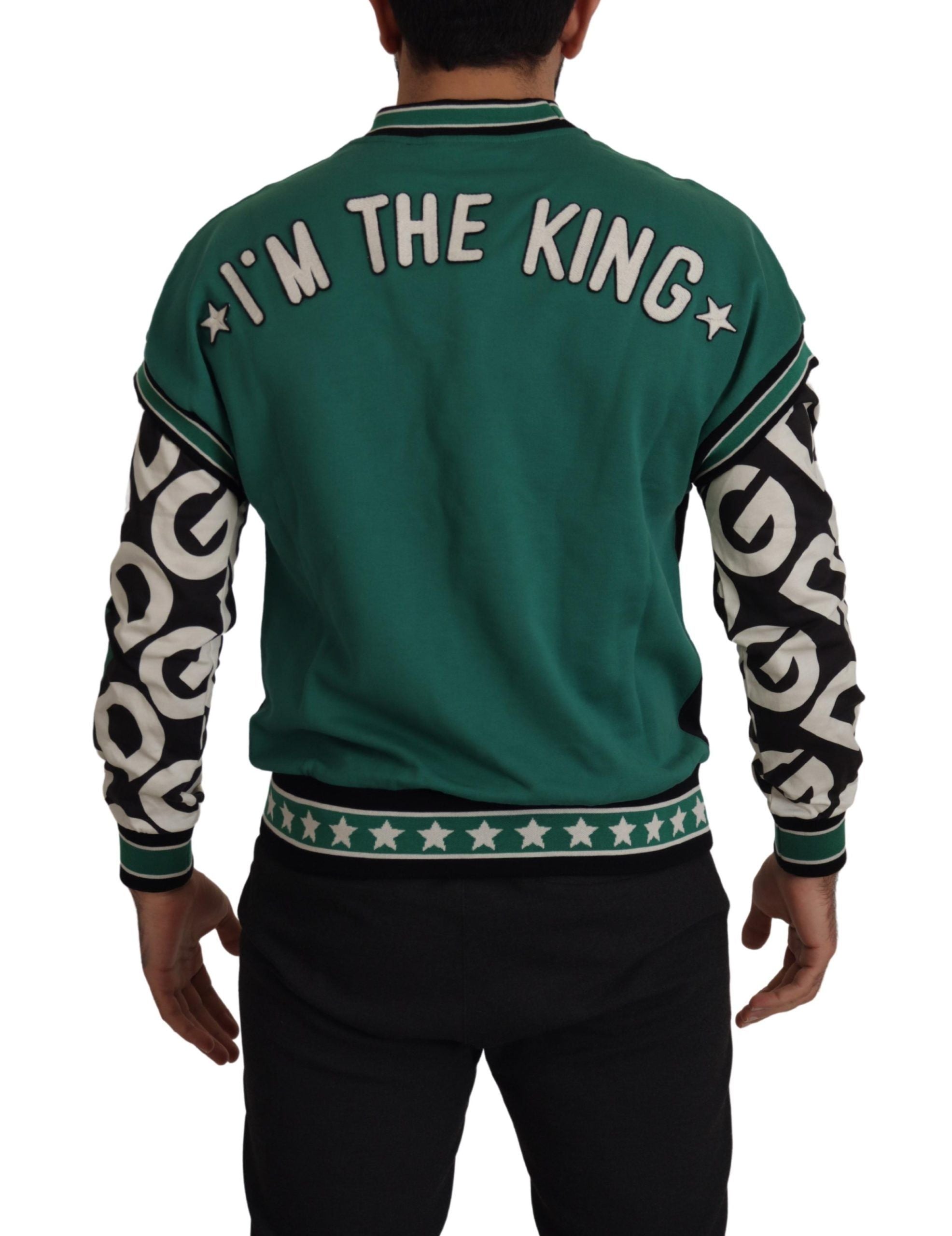 Dolce & Gabbana Regal Crewneck Pullover Sweater - Black & Green - ACCEXO