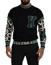 Dolce & Gabbana Regal Crewneck Pullover Sweater - Black & Green - ACCEXO
