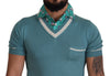 Dolce & Gabbana Elegant Silk Polo Tee with Boat Collar Print