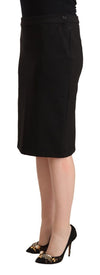 GF Ferre Chic Black Pencil Skirt Knee Length