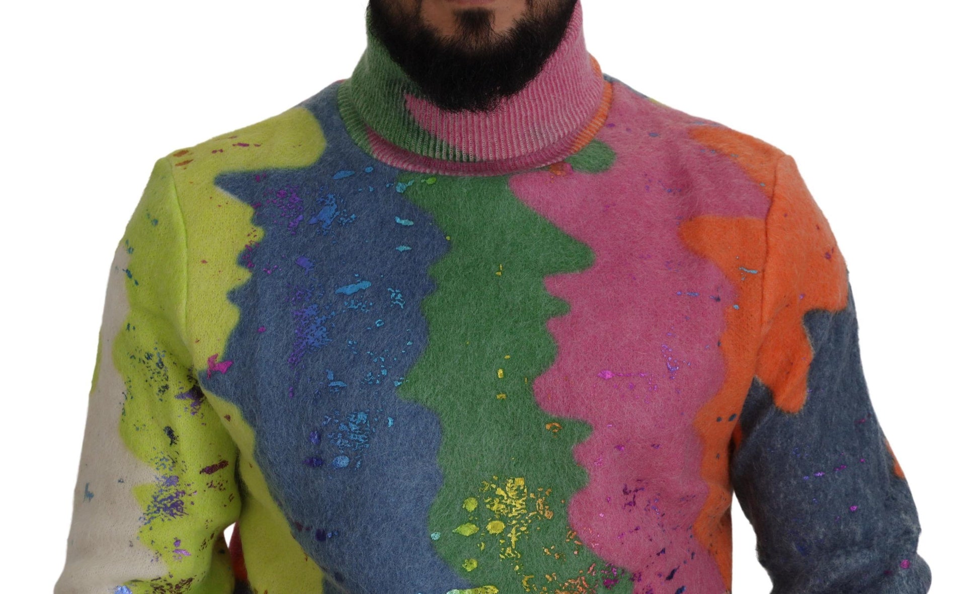 Dolce & Gabbana Multicolor Turtleneck TV Motive Sweater - ACCEXO