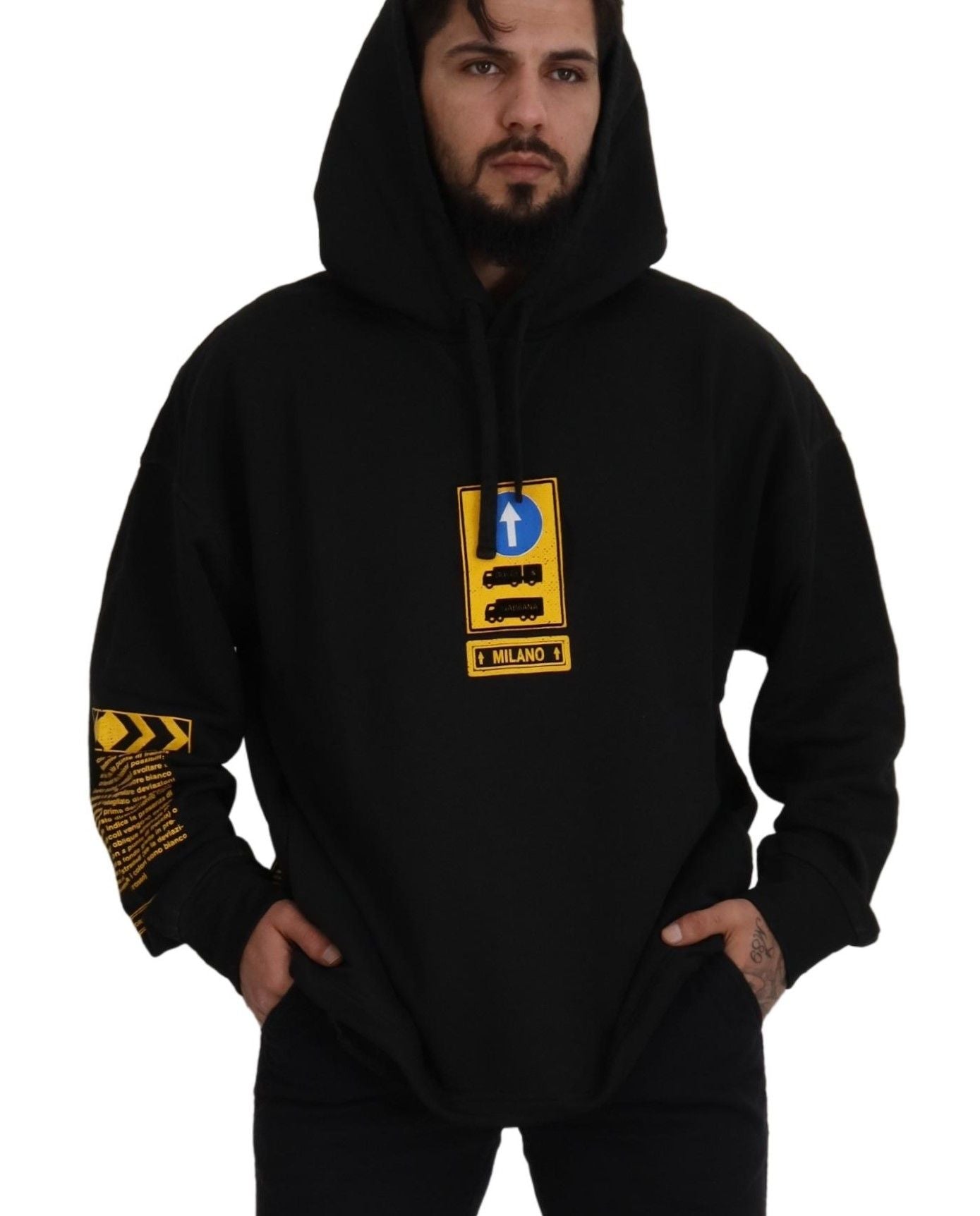 Dolce & Gabbana Elegant Black Cotton Hooded Sweater - ACCEXO