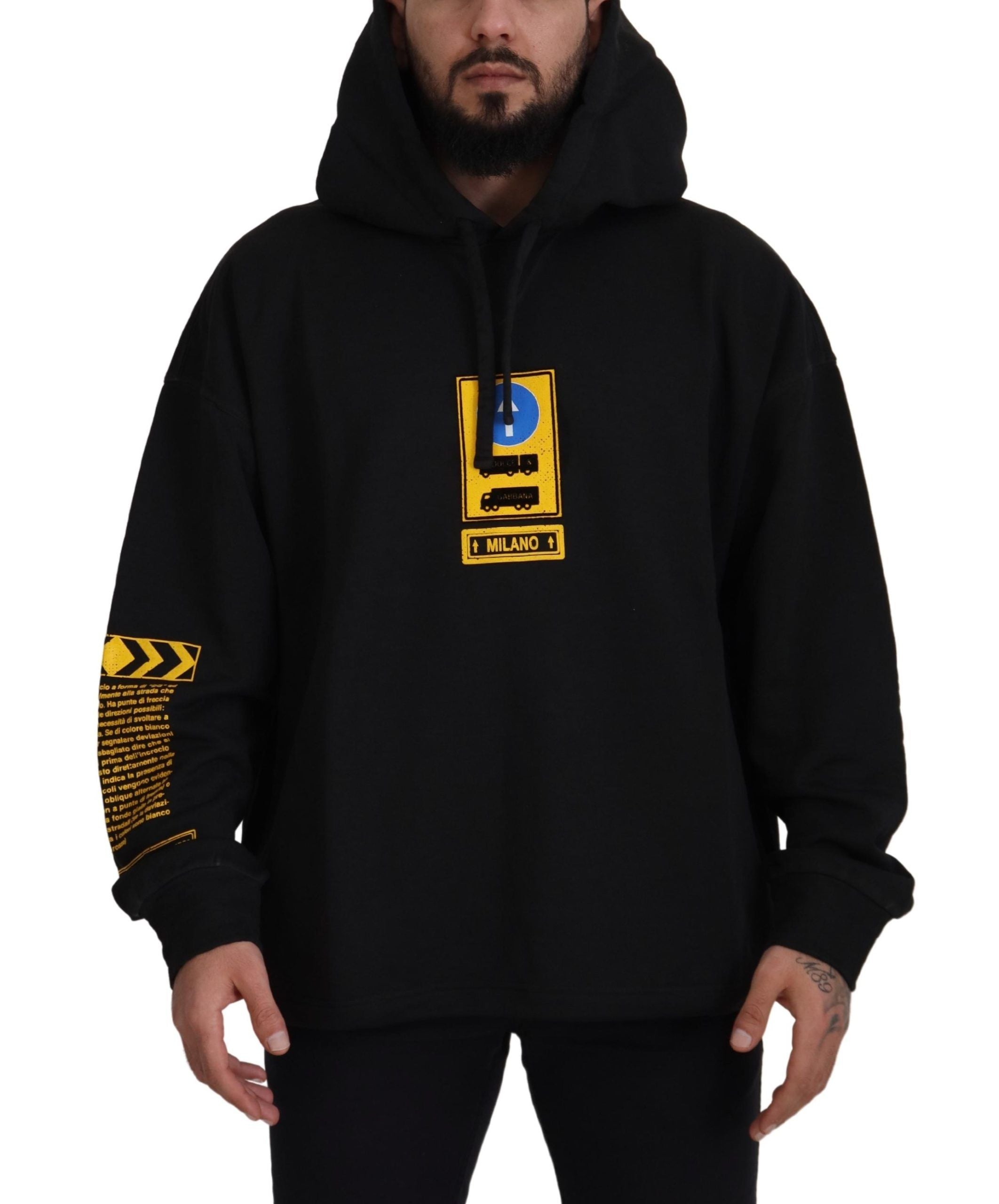 Dolce & Gabbana Elegant Black Cotton Hooded Sweater - ACCEXO