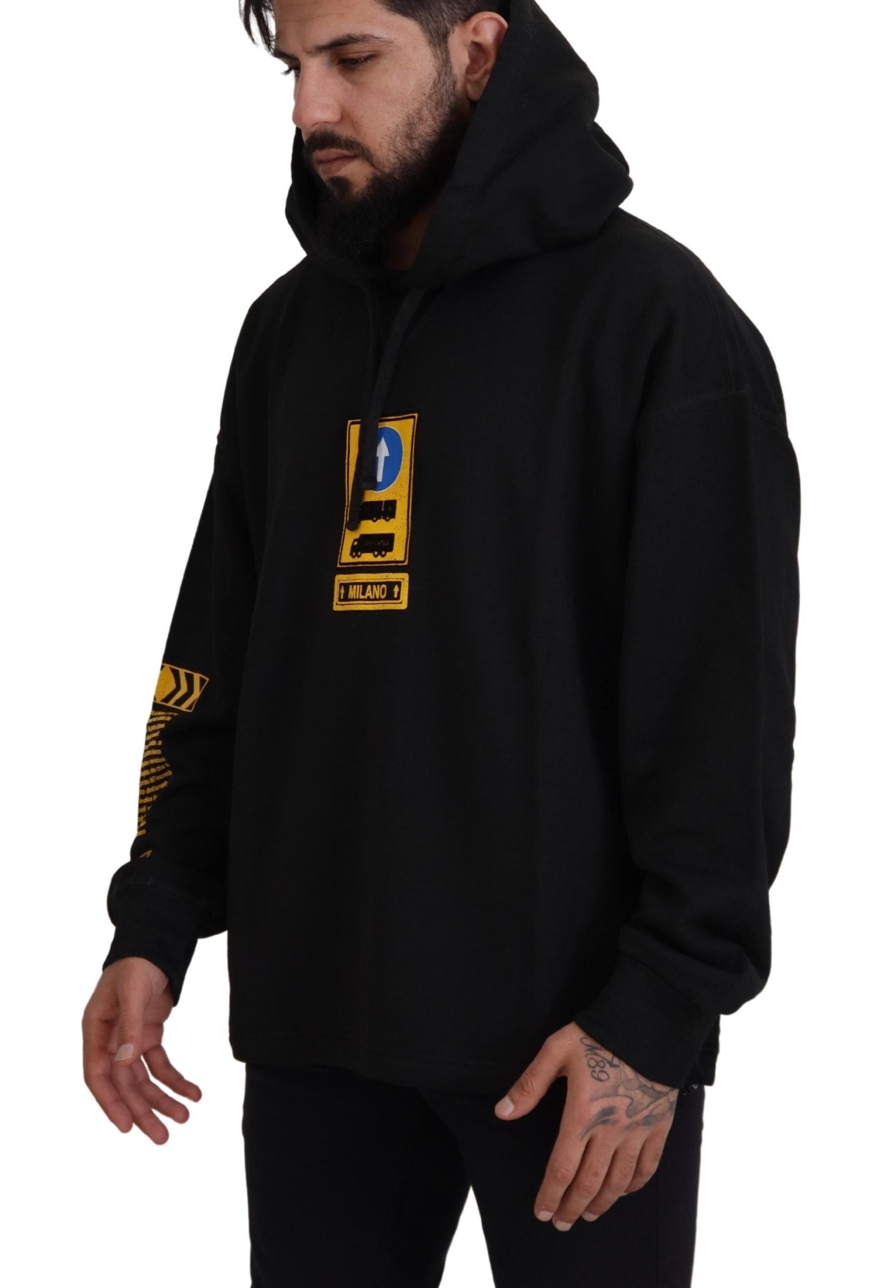 Dolce & Gabbana Elegant Black Cotton Hooded Sweater - ACCEXO