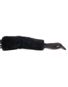 Black Beaver Fur Lambskin Leather Elbow Gloves