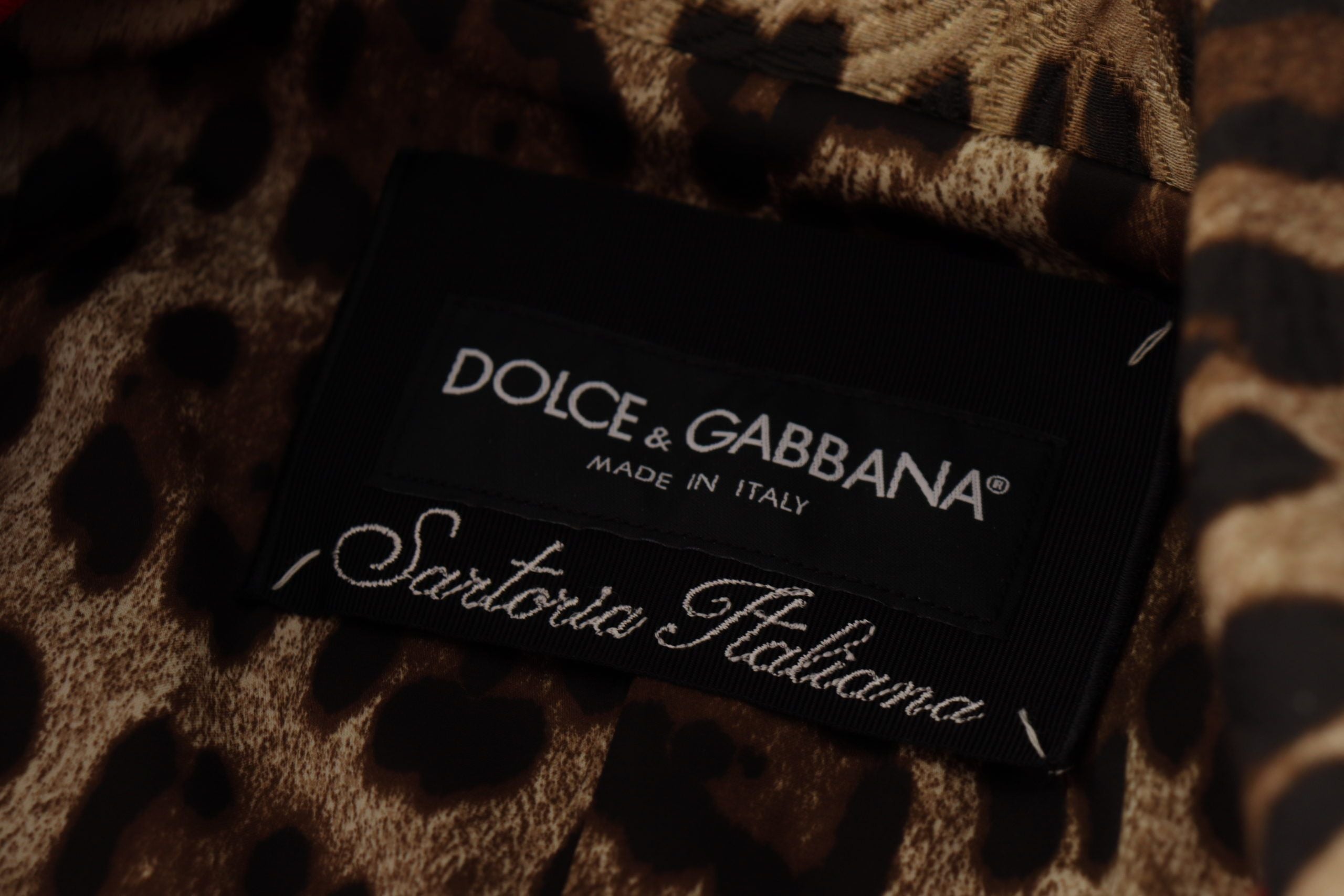 Dolce & Gabbana Elegant Red Leopard Trench Coat - ACCEXO