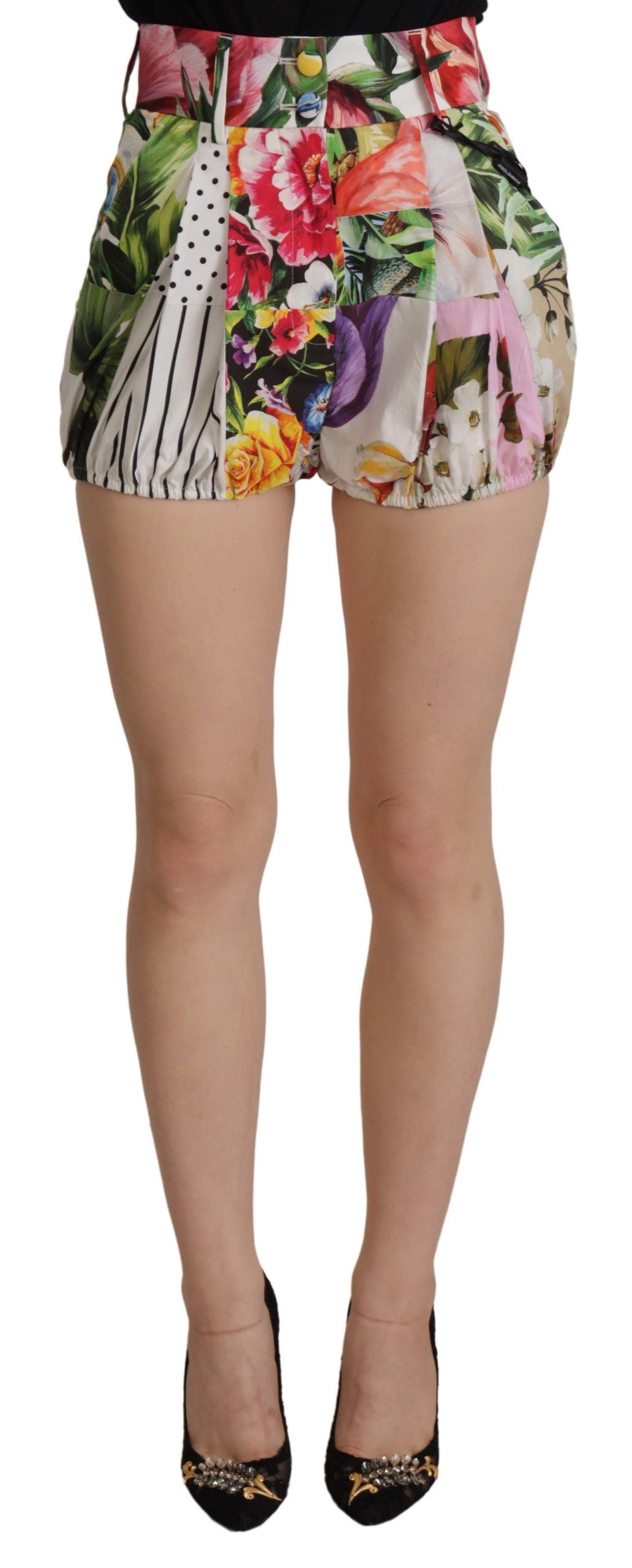 Dolce & Gabbana Multicolor Majolica Floral High-Waist Shorts - ACCEXO