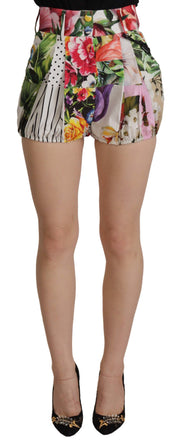 Dolce & Gabbana Multicolor Majolica Floral High-Waist Shorts - ACCEXO