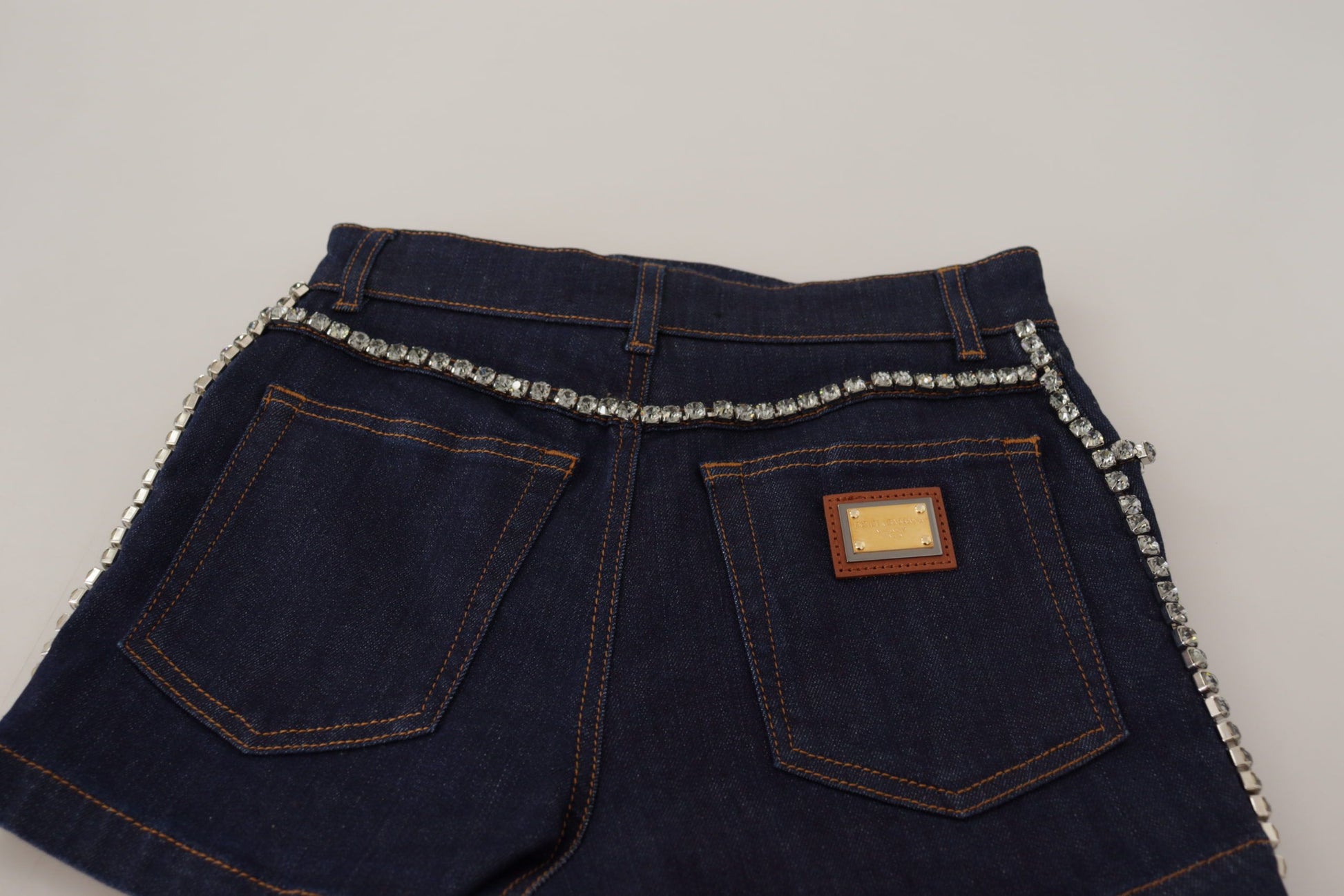 Dolce & Gabbana Chic High Waist Hot Pants Shorts with Crystal Detailing - ACCEXO