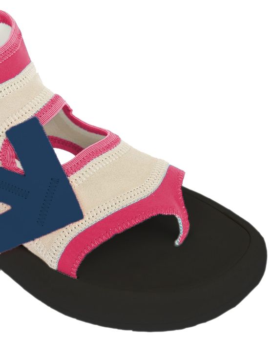 Off-White Fuchsia Neoprene Suede Sandals - ACCEXO