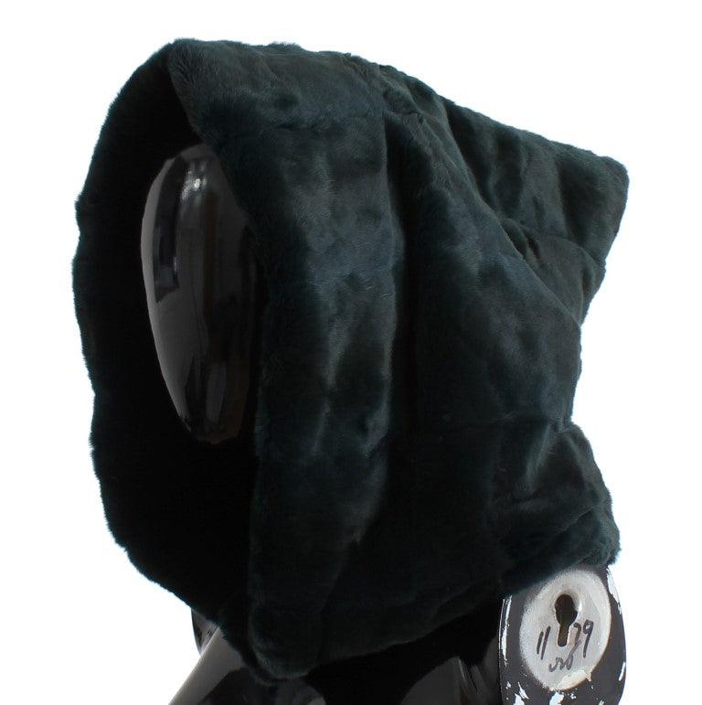 Dolce & Gabbana Exclusive Green Weasel Fur Hooded Scarf - ACCEXO