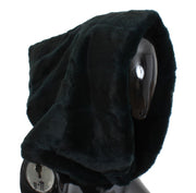 Dolce & Gabbana Exclusive Green Weasel Fur Hooded Scarf - ACCEXO