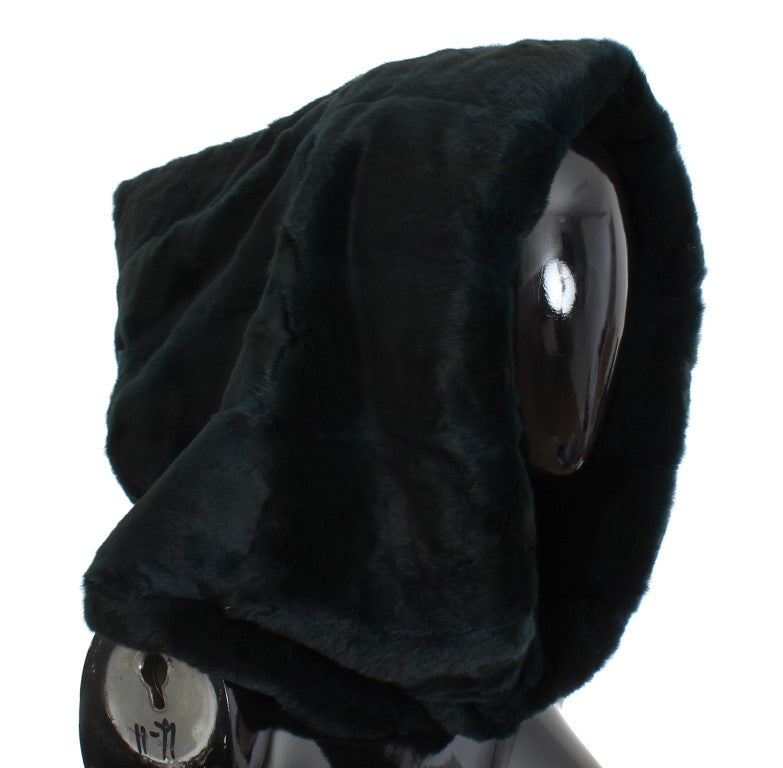 Dolce & Gabbana Exclusive Green Weasel Fur Hooded Scarf - ACCEXO