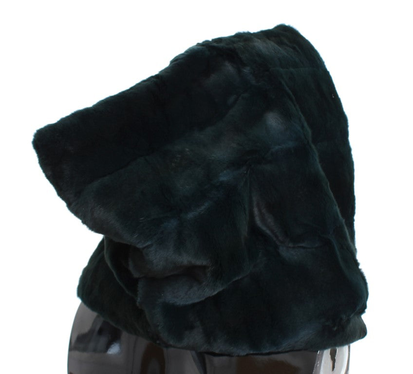 Dolce & Gabbana Exclusive Green Weasel Fur Hooded Scarf - ACCEXO