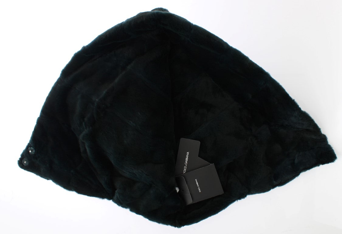 Dolce & Gabbana Exclusive Green Weasel Fur Hooded Scarf - ACCEXO