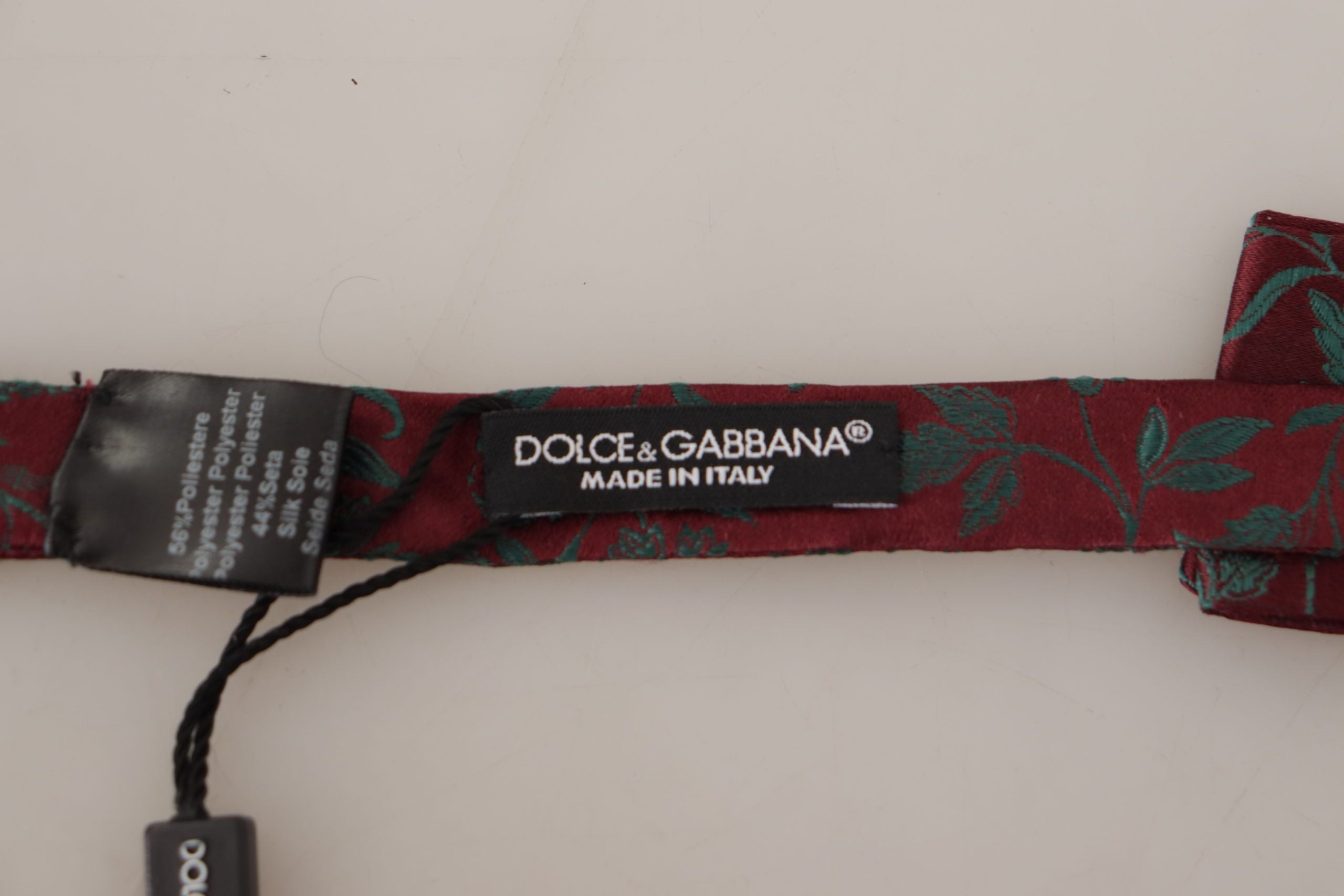 Dolce & Gabbana Elegant Maroon Patterned Bow Tie - ACCEXO