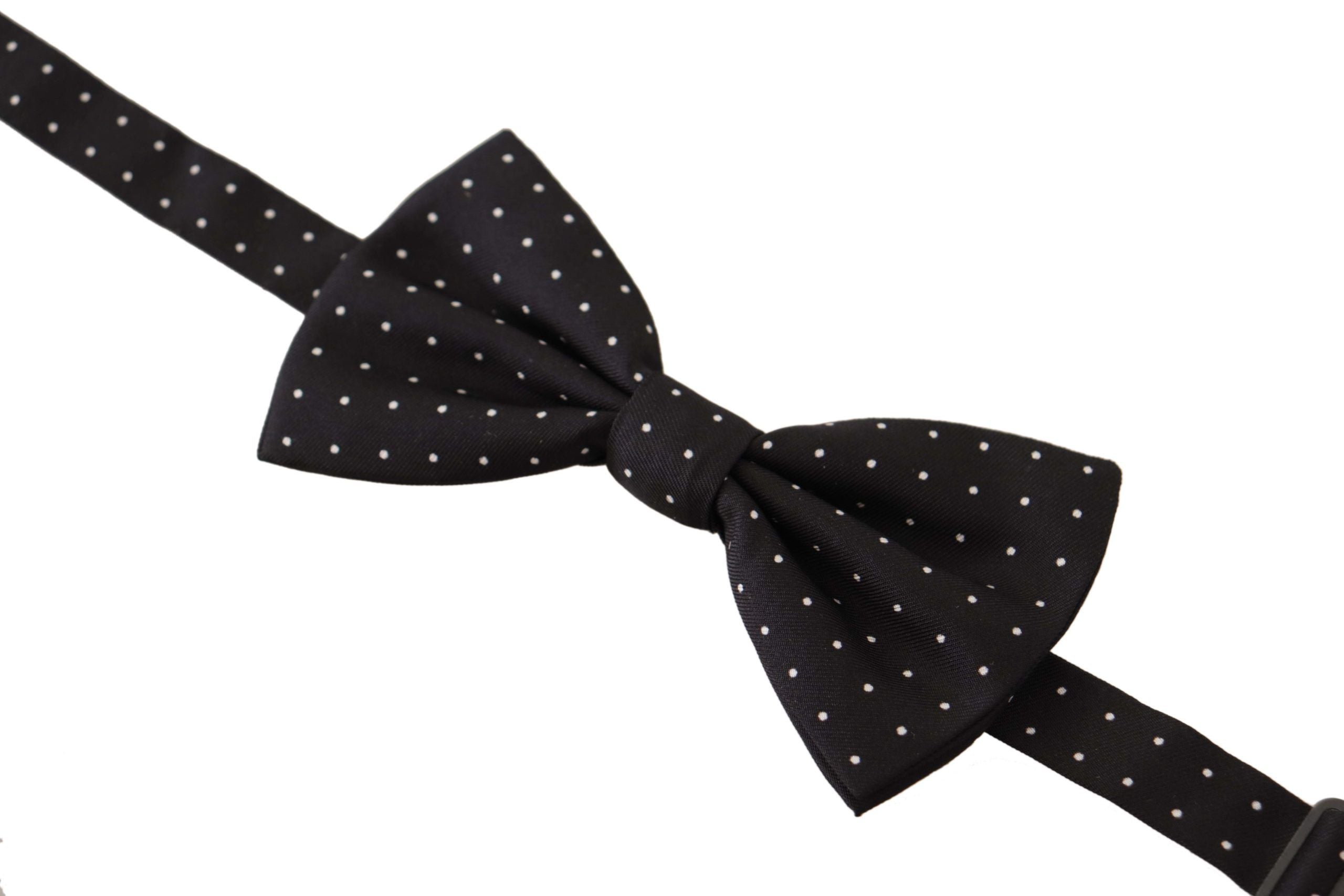 Dolce & Gabbana Elegant Black Polka Dot Silk Bow Tie - ACCEXO