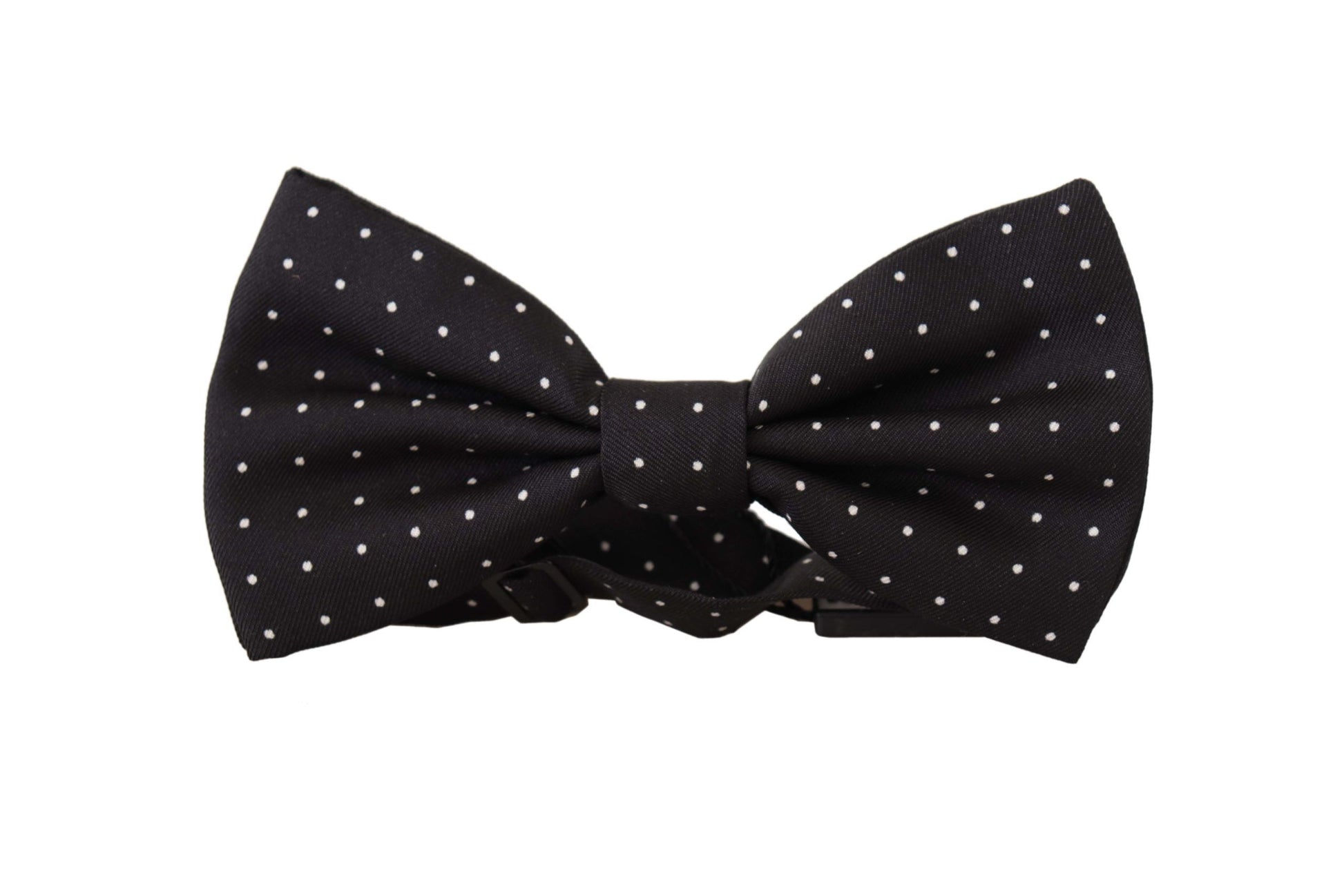 Dolce & Gabbana Elegant Black Polka Dot Silk Bow Tie - ACCEXO