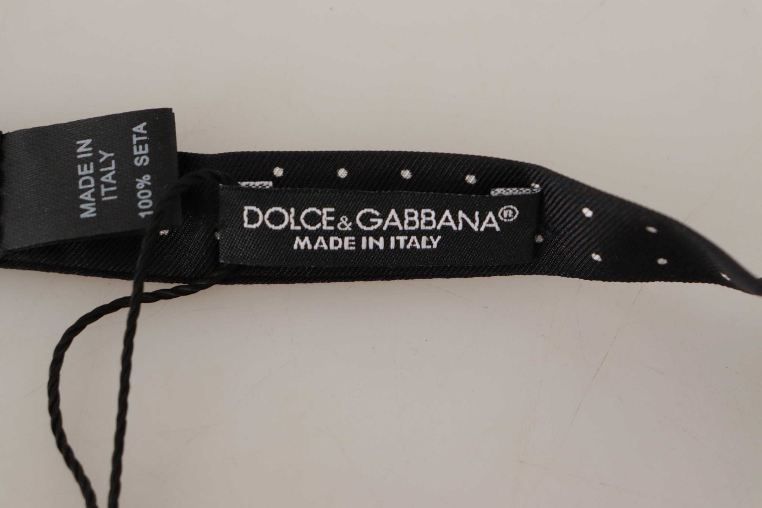 Dolce & Gabbana Elegant Black Polka Dot Silk Bow Tie - ACCEXO