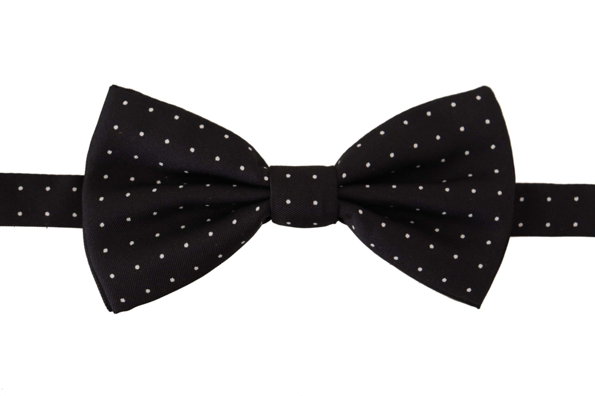 Dolce & Gabbana Elegant Black Polka Dot Silk Bow Tie - ACCEXO
