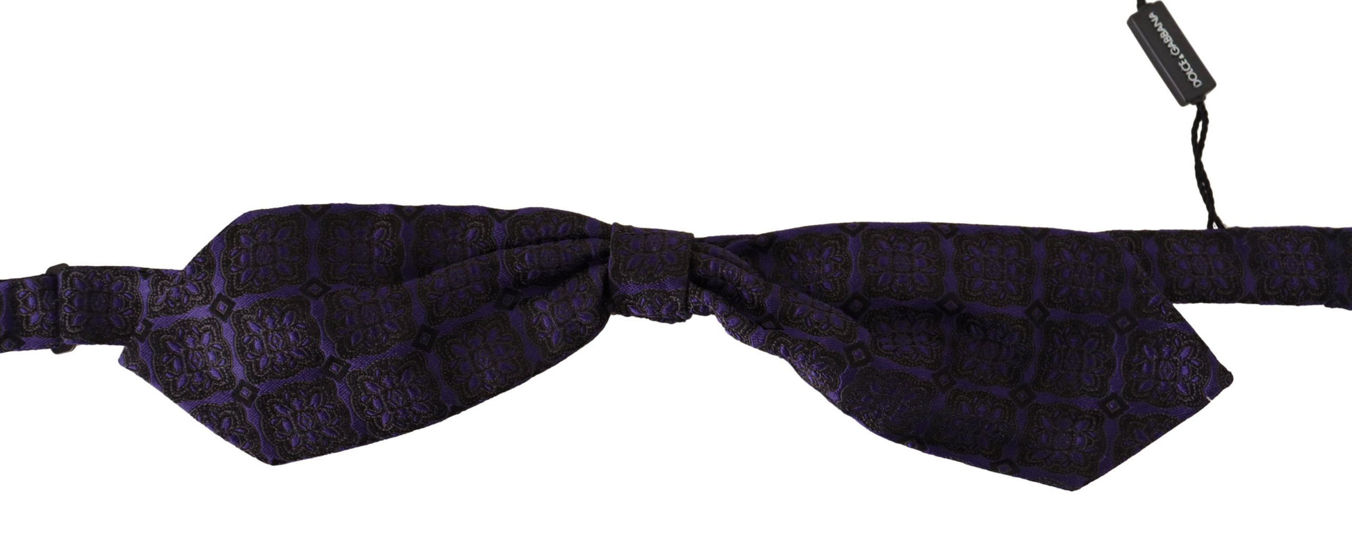 Dolce & Gabbana Elegant Blue Geometric Silk Bow Tie - ACCEXO