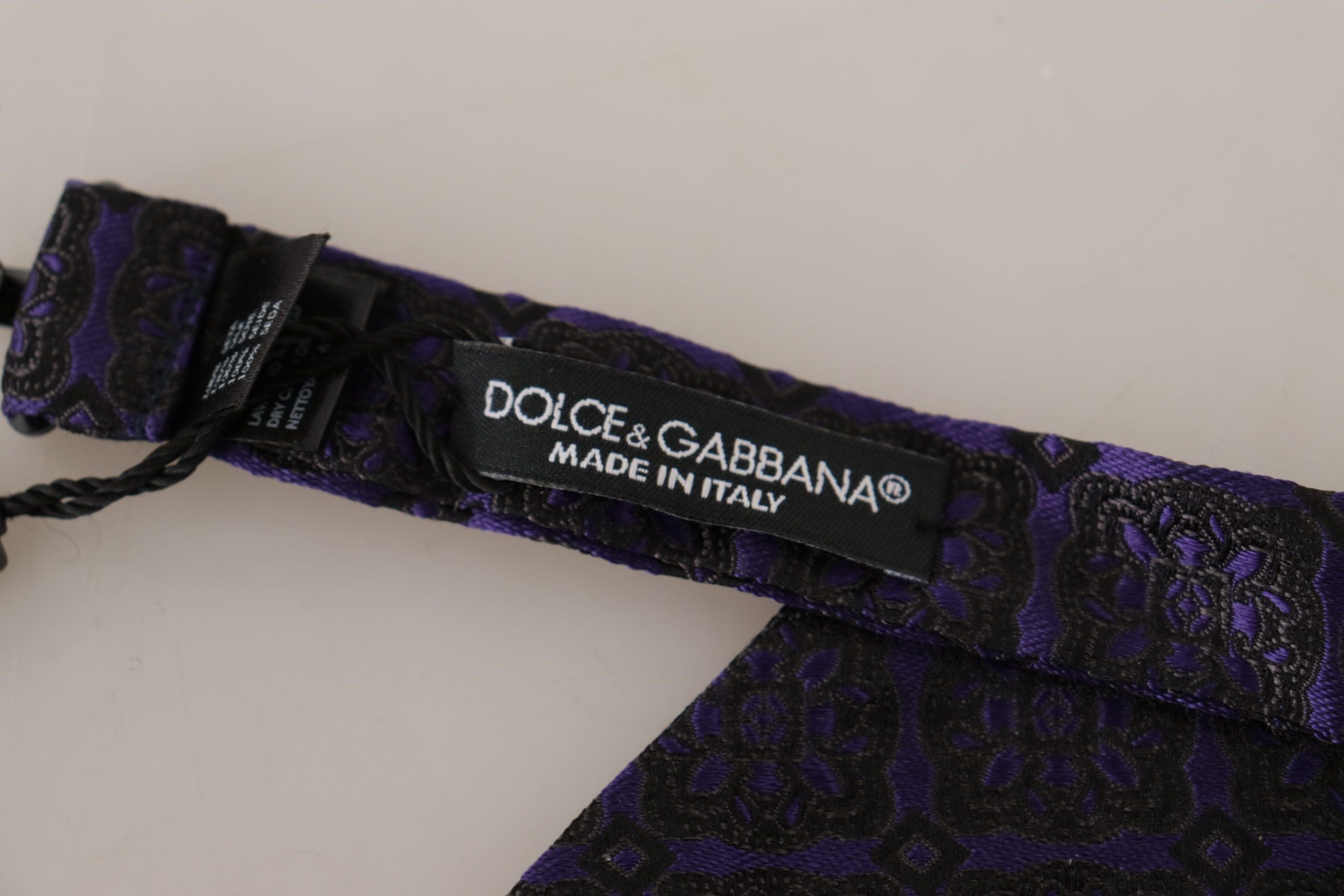 Dolce & Gabbana Elegant Blue Geometric Silk Bow Tie - ACCEXO