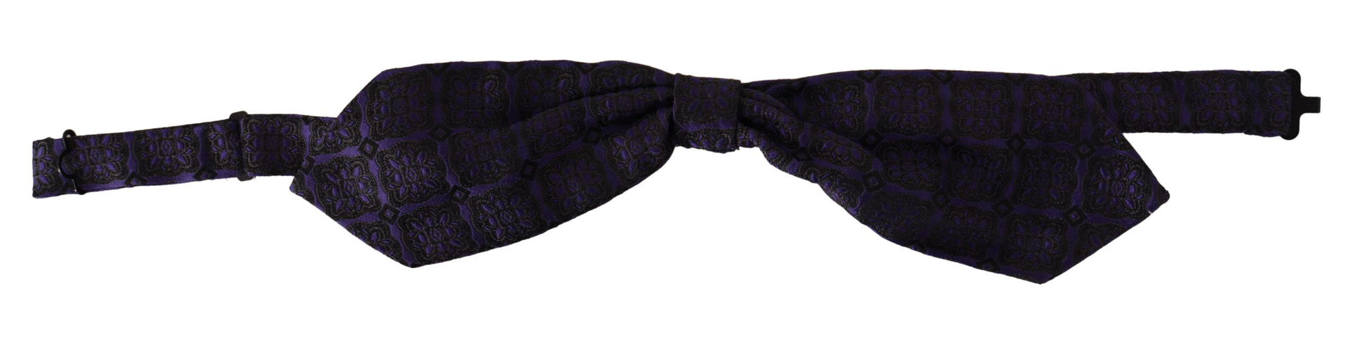 Dolce & Gabbana Elegant Blue Geometric Silk Bow Tie - ACCEXO