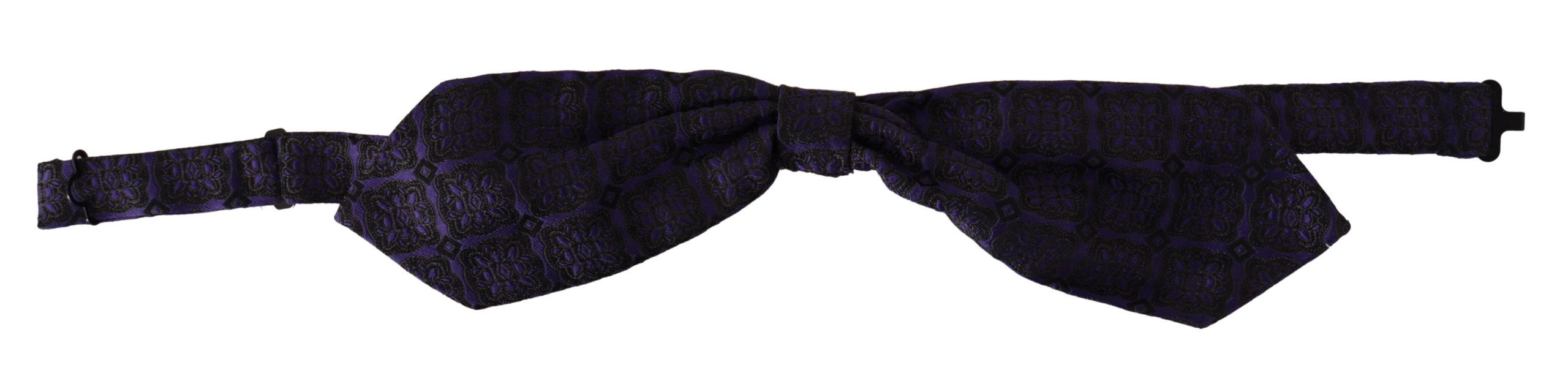 Dolce & Gabbana Elegant Blue Geometric Silk Bow Tie - ACCEXO