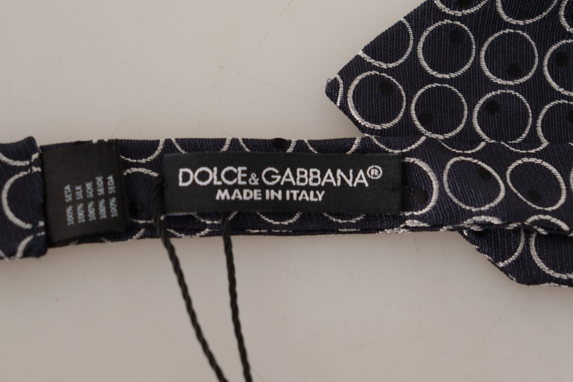 Dolce & Gabbana Elegant Black and White Silk Bow Tie - ACCEXO