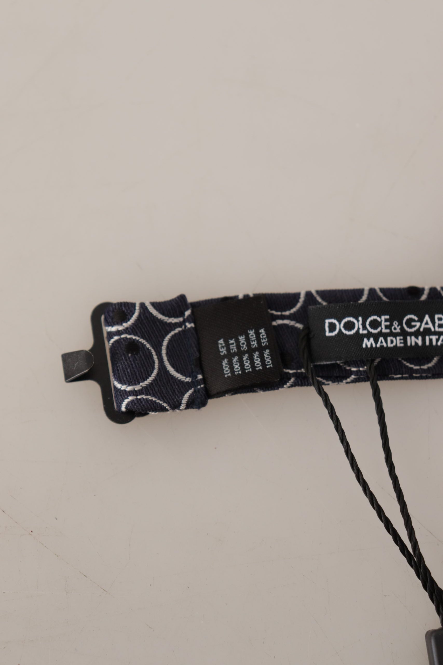 Dolce & Gabbana Elegant Black and White Silk Bow Tie - ACCEXO