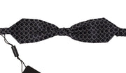 Dolce & Gabbana Elegant Black and White Silk Bow Tie - ACCEXO