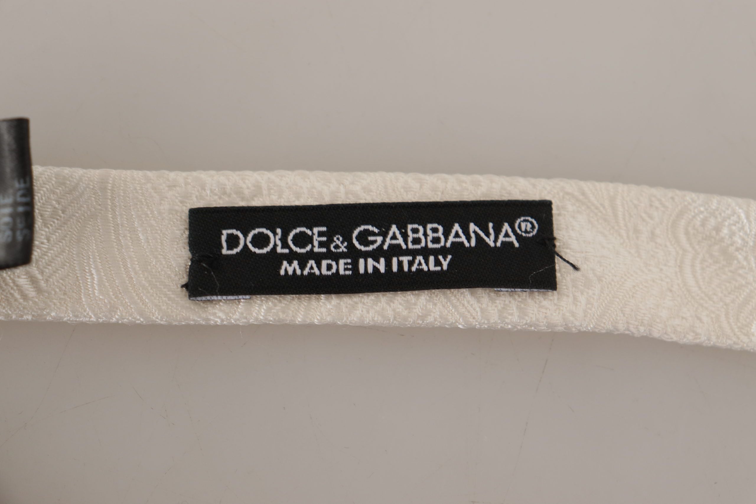 Dolce & Gabbana Elegant White Silk Bow Tie - ACCEXO