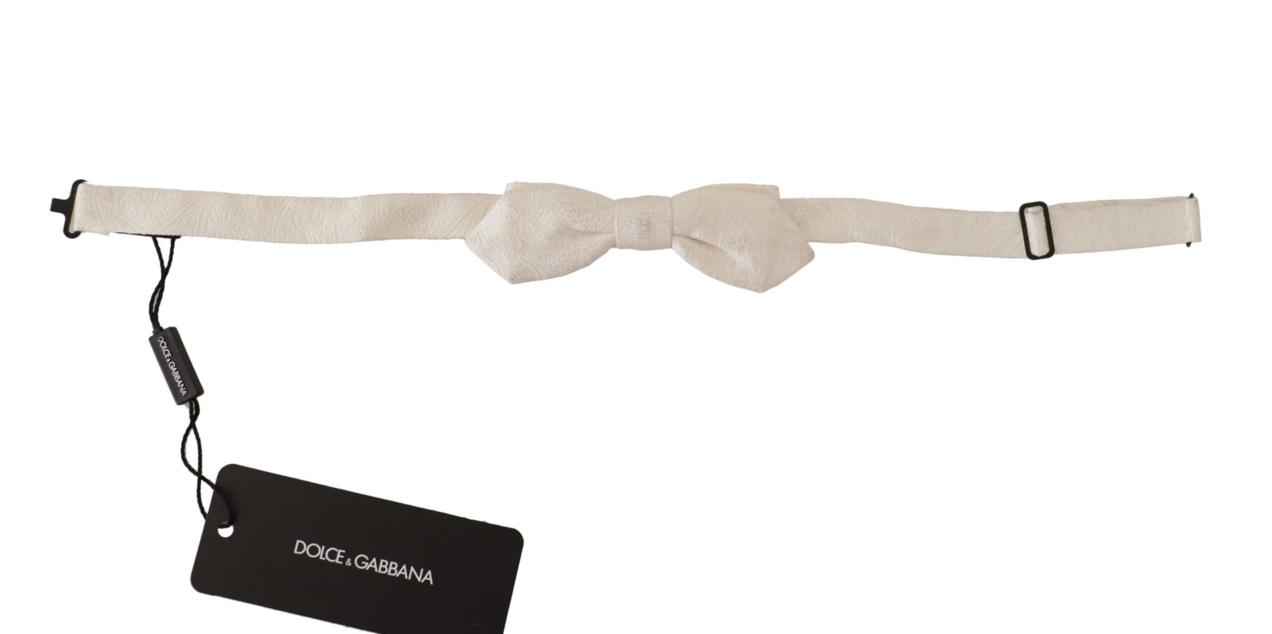 Dolce & Gabbana Elegant White Silk Bow Tie - ACCEXO