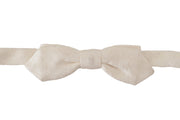 Dolce & Gabbana Elegant White Silk Bow Tie - ACCEXO