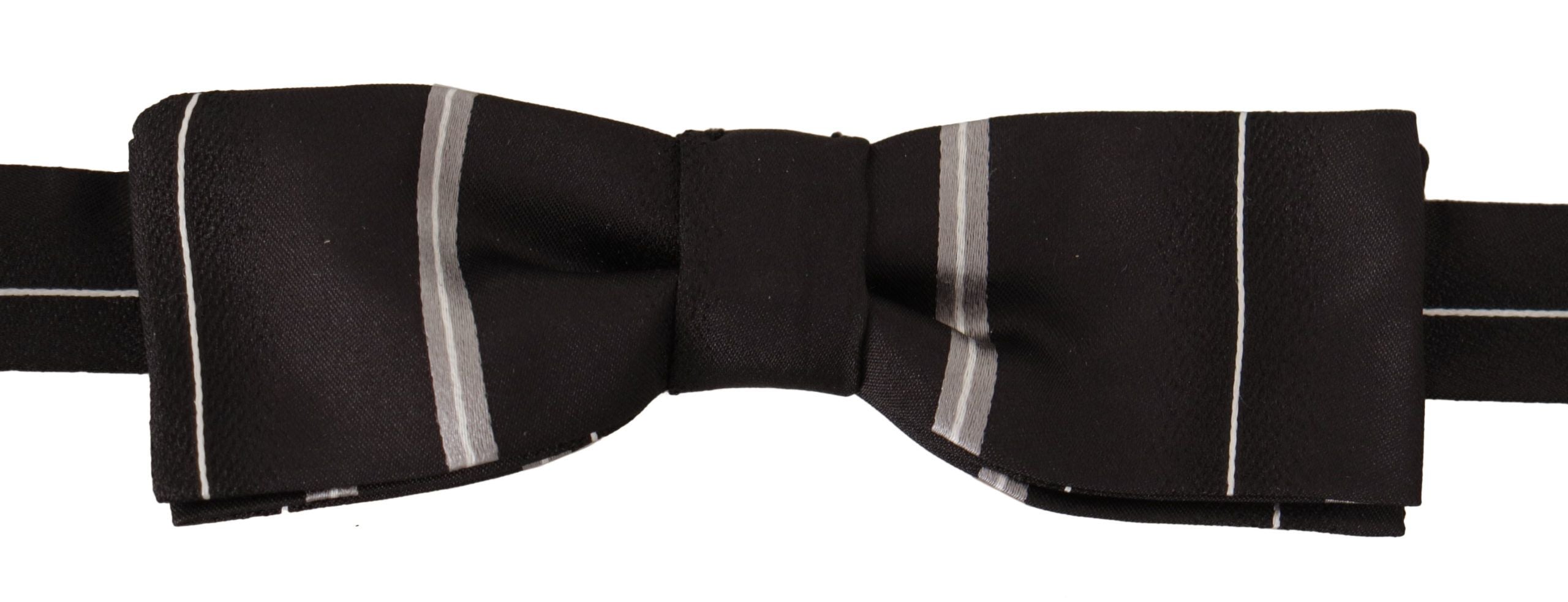 Dolce & Gabbana Elegant Silk Bow Tie in Black and Grey - ACCEXO